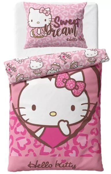 Carbotex povlečení bavlna Hello Kitty Růžová Pohádka 140x200, 70x90 cm