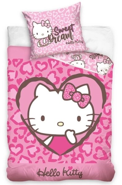 Carbotex povlečení bavlna Hello Kitty Růžová Pohádka 140x200, 70x90 cm