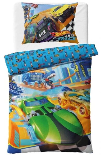 Carbotex povlečení bavlna Hot Wheels Let´s Race 140x200, 70x90 cm