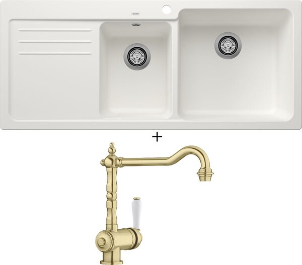 SET Blanco NAYA 8 S bílá 525783 + Blanco TRADON satin gold 526688 | FAVI.cz