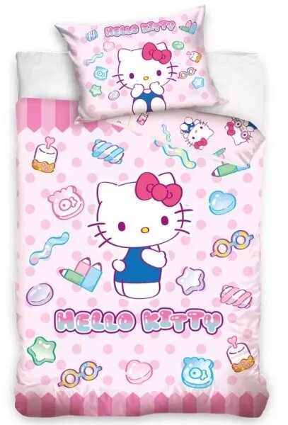 Carbotex Povlečení bavlna do postýlkyHello Kitty Sladké Snění 100x135, 40x60 cm