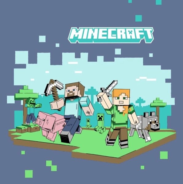 Carbotex povlečení bavlna Minecraft Vzhůru do Boje 140x200, 70x90 cm