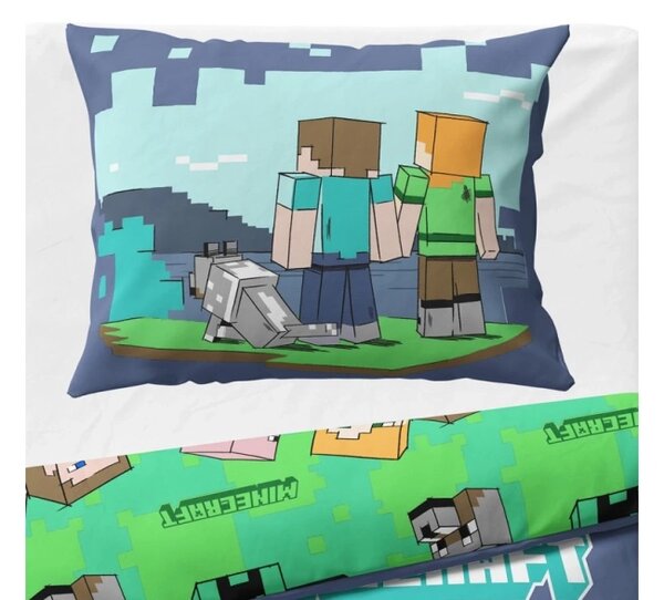 Carbotex povlečení bavlna Minecraft Vzhůru do Boje 140x200, 70x90 cm