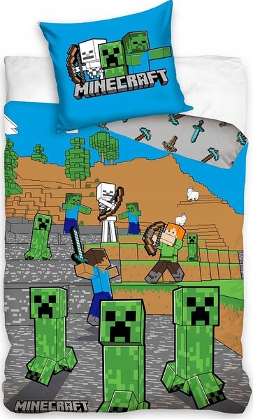 Carbotex povlečení bavlna Minecraft Time to Mine 140x200, 70x90 cm