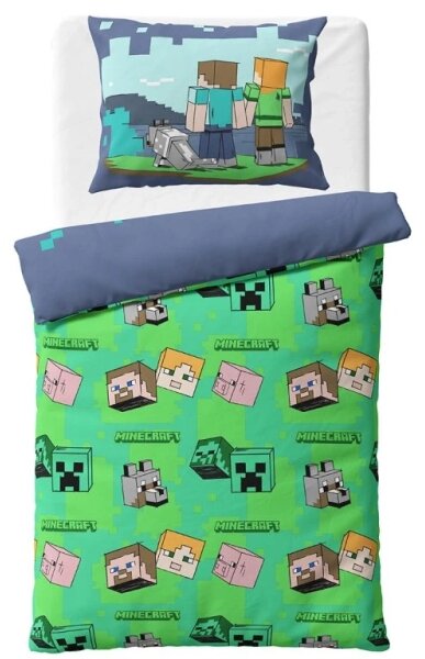 Carbotex povlečení bavlna Minecraft Vzhůru do Boje 140x200, 70x90 cm