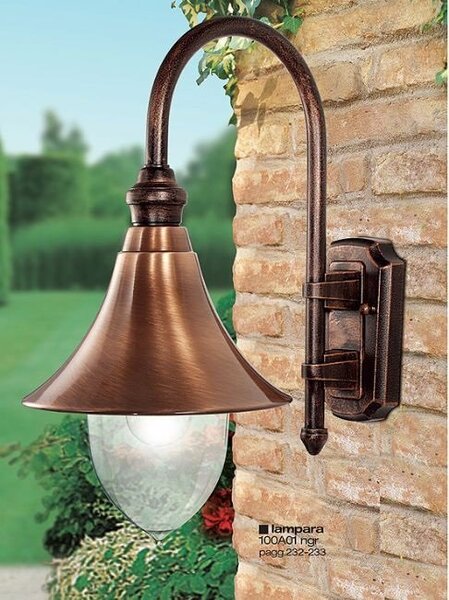 LAN 100A01S Venkovní nástěnné svítidlo LAMPARA E27 100W hnědá + měď - LANDA Lighting