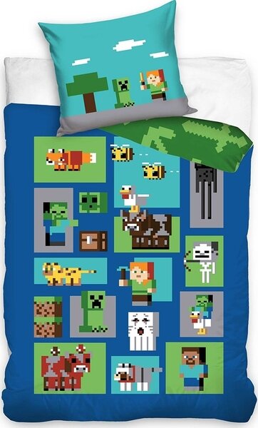 Carbotex povlečení bavlna Minecraft Figure 140x200, 70x90 cm