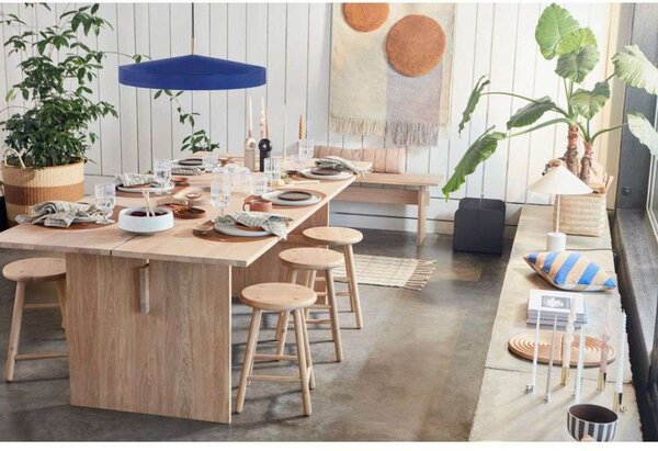 Závěsná svítidlo OYOY Living Design, Hat Large, Modrá, Jídelna, Kov, Skandinávský