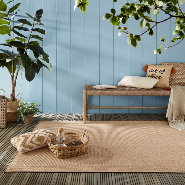 Flair Rugs, Kusový koberec Aruba Alfresco Weave Natural – na ven i na doma, 80x150, béžová, chodba / předsíň
