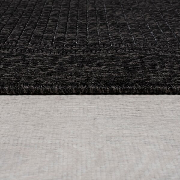 Flair Rugs, AKCE: 200x290 cm Kusový koberec Aruba Alfresco Weave Charcoal – na ven i na doma, černá, chodba / předsíň