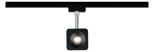 P 96923 VÝPRODEJ VZORKU URail LED-spot Cube 8W černá mat/chrom 2700K kov/umělá hmota stmívatelné - PAULMANN