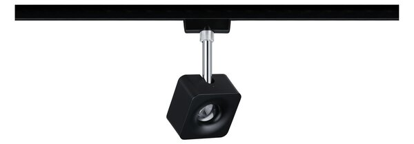 P 96923 VÝPRODEJ VZORKU URail LED-spot Cube 8W černá mat/chrom 2700K kov/umělá hmota stmívatelné - PAULMANN