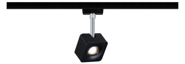 P 96923 VÝPRODEJ VZORKU URail LED-spot Cube 8W černá mat/chrom 2700K kov/umělá hmota stmívatelné - PAULMANN