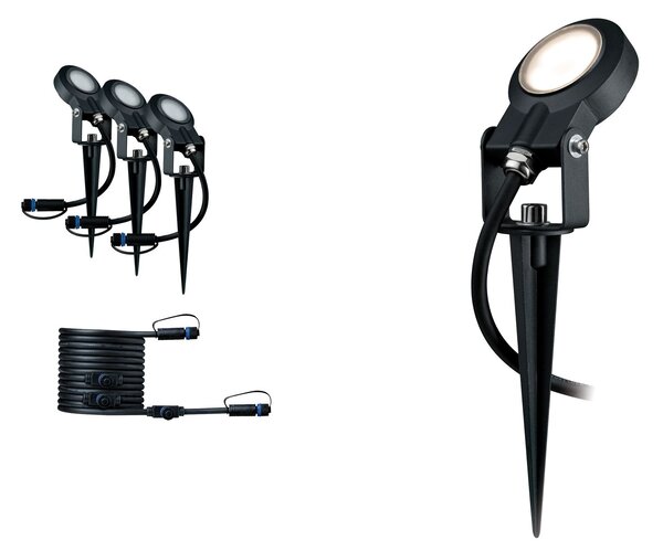 P 93689 Plug & Shine prodlužovací sada zápich Sting IP67 3000K 3x6W stmívatelné - PAULMANN