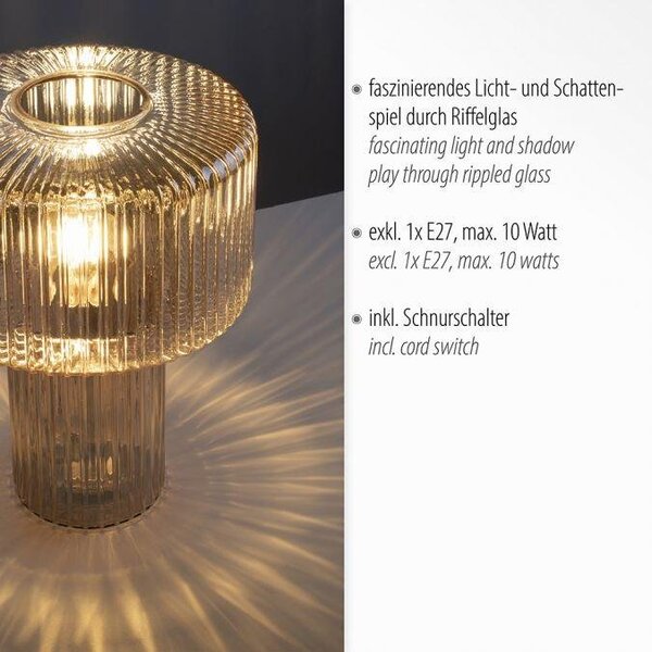 Paul Neuhaus Stolní lampa FUNGUS, 1xE27, v. 35 cm Barva: Kouřová