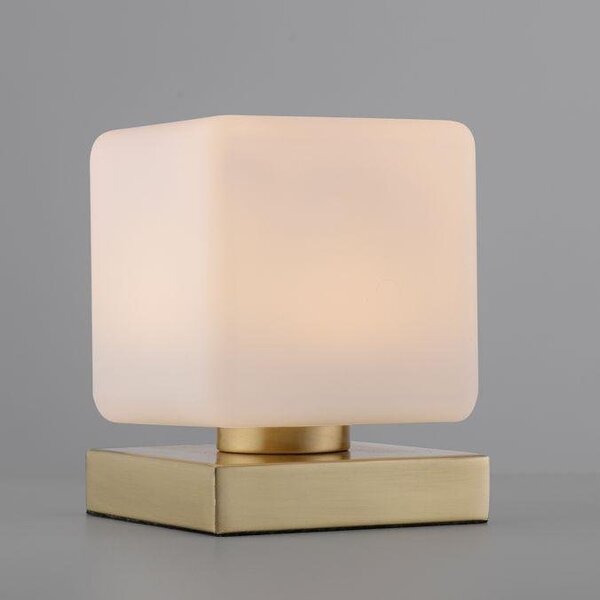 Paul Neuhaus Stolní LED lampa DADOA, 7W, 12x12 cm, 3000K stmívatelná, dotykový stmívač Barva: Stříbrná