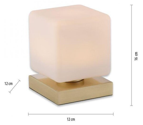 Paul Neuhaus Stolní LED lampa DADOA, 7W, 12x12 cm, 3000K stmívatelná, dotykový stmívač Barva: Stříbrná