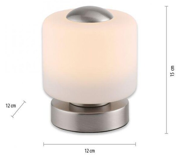 Paul Neuhaus Stolní LED lampa BOTA, 7W, v.15,5 cm, 3000K stmívatelná, dotykový stmívač Barva: Mosaz