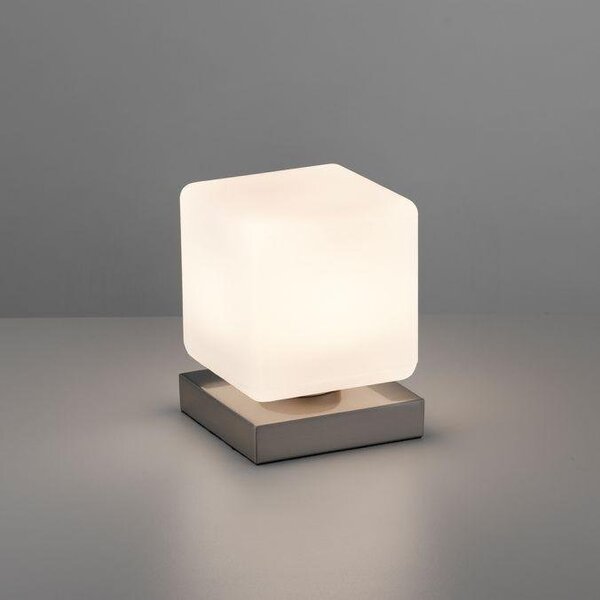 Paul Neuhaus Stolní LED lampa DADOA, 7W, 12x12 cm, 3000K stmívatelná, dotykový stmívač Barva: Stříbrná