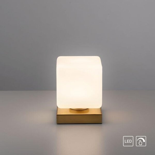 Paul Neuhaus Stolní LED lampa DADOA, 7W, 12x12 cm, 3000K stmívatelná, dotykový stmívač Barva: Stříbrná