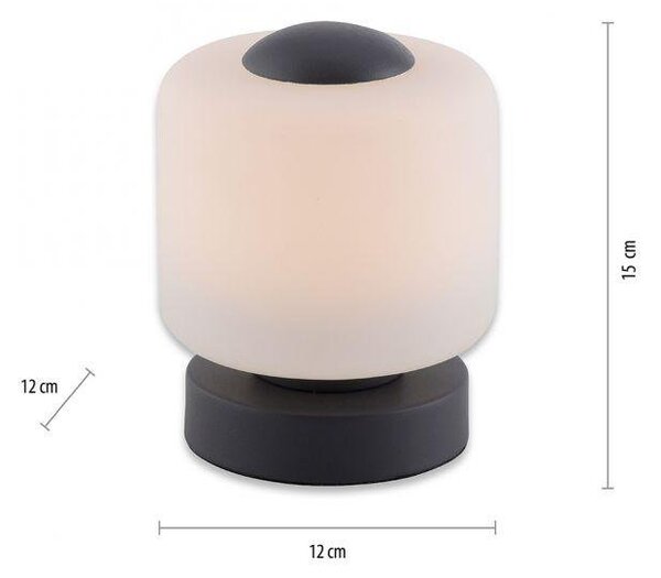 Paul Neuhaus Stolní LED lampa BOTA, 7W, v.15,5 cm, 3000K stmívatelná, dotykový stmívač Barva: Mosaz