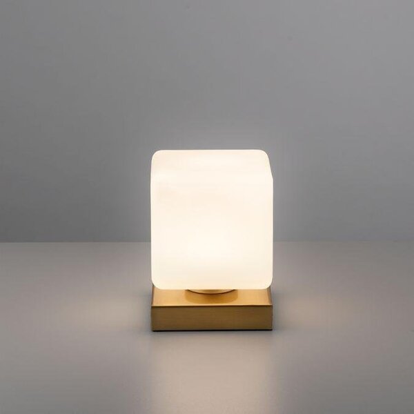 Paul Neuhaus Stolní LED lampa DADOA, 7W, 12x12 cm, 3000K stmívatelná, dotykový stmívač Barva: Stříbrná