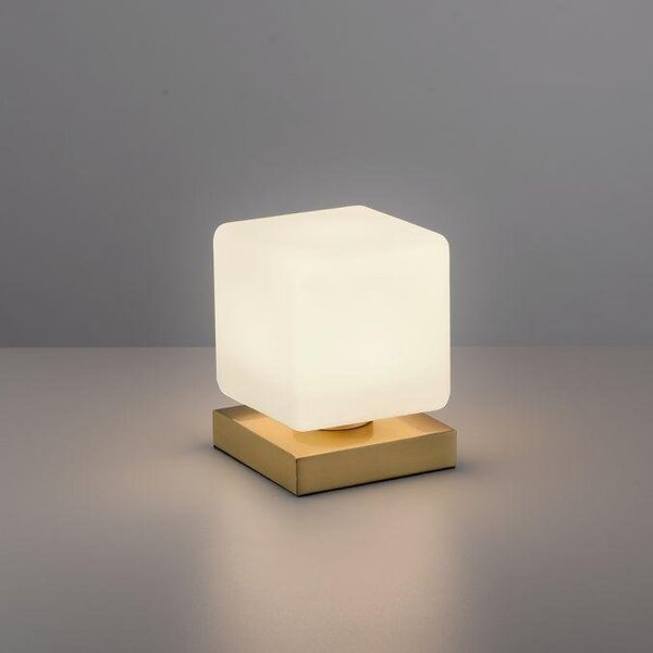 Paul Neuhaus Stolní LED lampa DADOA, 7W, 12x12 cm, 3000K stmívatelná, dotykový stmívač Barva: Stříbrná