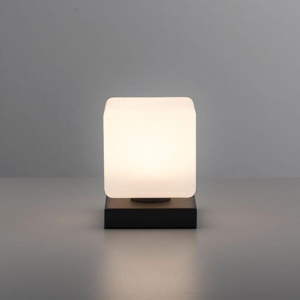 Paul Neuhaus Stolní LED lampa DADOA, 7W, 12x12 cm, 3000K stmívatelná, dotykový stmívač Barva: Stříbrná