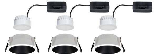 P 93402 Vestavné svítidlo LED Cole 3x6,5W bílá/černá mat 3-krokové-stmívatelné 2700K teplá bílá - PAULMANN
