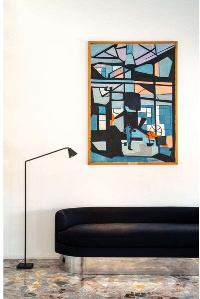 Stojací Lampa Nemo Lighting, stmívatelné, Černá, Obývací pokoj, Hliník