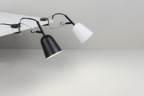 STUDIO černá a krémová stolní lampa s klipem - FARO