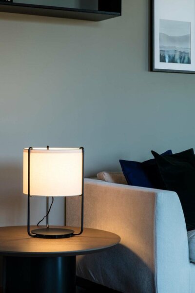 DRUM černá/béžová stolní lampa - FARO
