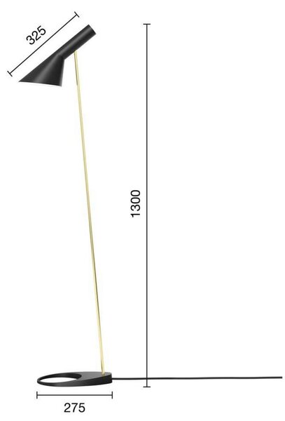 Stojací Lampa Louis Poulsen, AJ, Bílá, Obývací pokoj, Kov, Design
