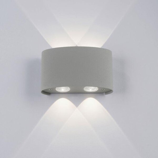 PN 9487-21 CARLO LED nástěnné svítidlo, venkovní osvětlení, stříbrná 3000K - PAUL NEUHAUS