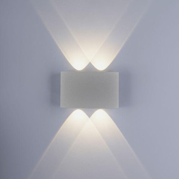 PN 9487-21 CARLO LED nástěnné svítidlo, venkovní osvětlení, stříbrná 3000K - PAUL NEUHAUS
