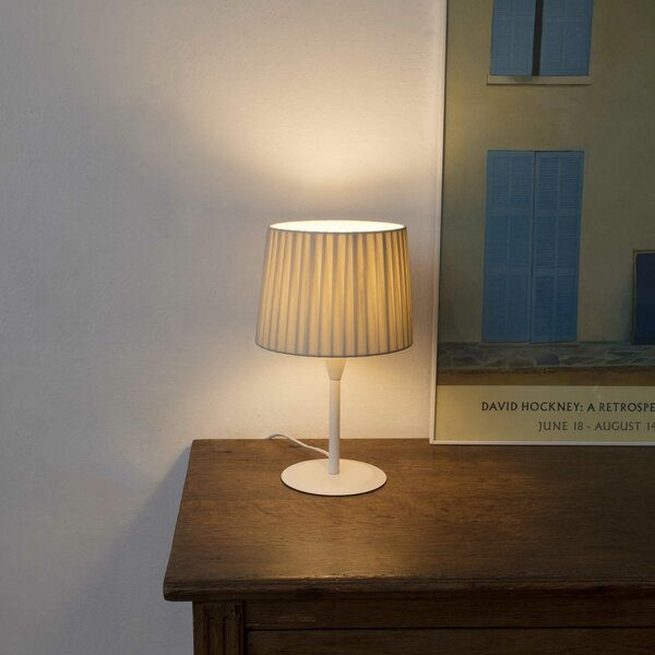 SAMBA bílá/skládaná béžová mini stolní lampa - FARO