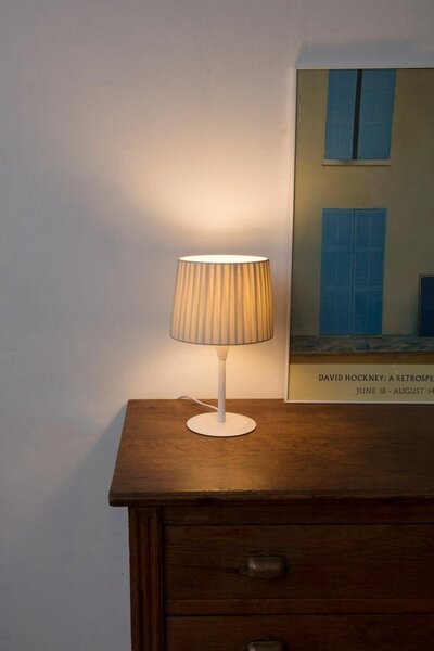 SAMBA bílá/skládaná béžová mini stolní lampa - FARO
