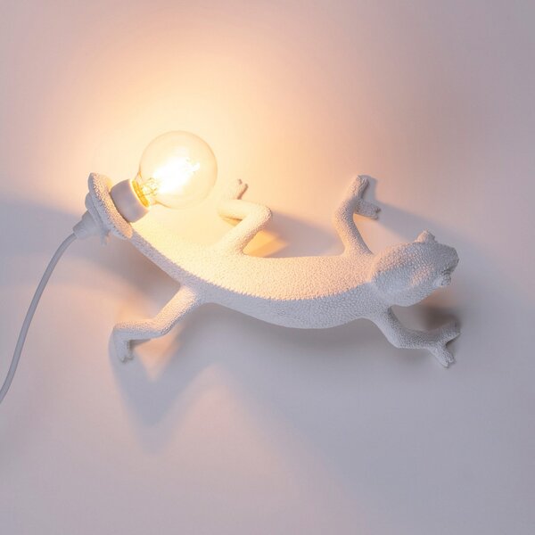 Stolní lampa SELETTI, Chameleon Lamp Going Down, Bílá, Obývací pokoj, Plast, Design