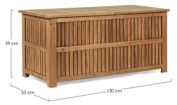 Dřevěný zahradní úložný box v přírodní barvě Noemi – Bizzotto