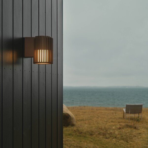 Nordlux Venkovní nástěnné svítidlo Aludra Seaside, hliník, hnědá metalíza, stmívatelný, Hnědá / rez, Hliník