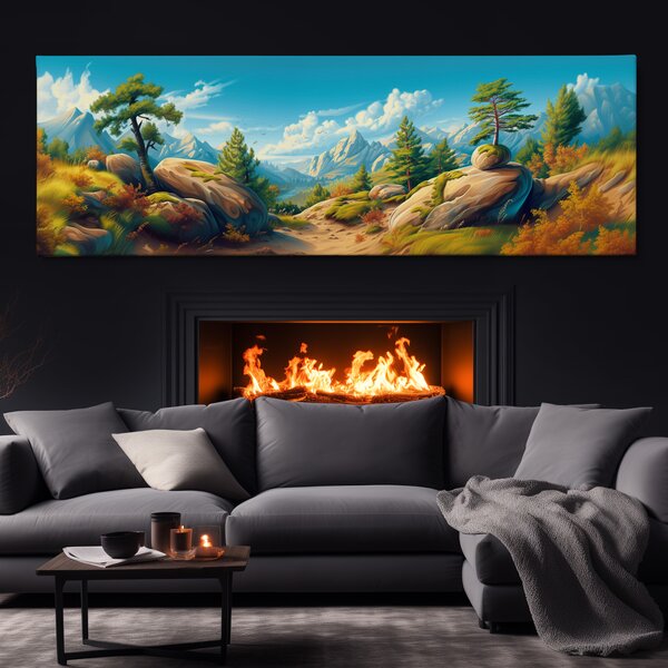 Obraz na plátně - Na vyhlídce do údolí FeelHappy.cz Velikost obrazu (šířka x výška): 120 x 40 cm