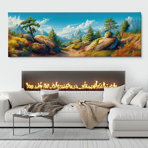 Obraz na plátně - Na vyhlídce do údolí FeelHappy.cz Velikost obrazu (šířka x výška): 120 x 40 cm