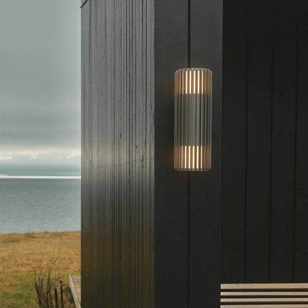 Nordlux Venkovní nástěnné svítidlo Aludra Double Seaside, hliník, antracit, 2 žárovky., stmívatelný, Hliník / šedá / zinek, Hliník