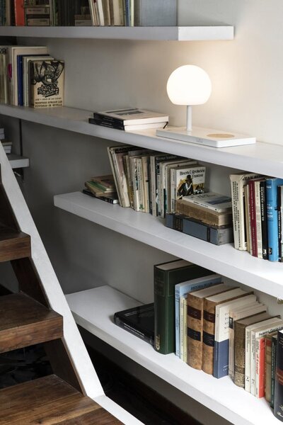 Svítidlo NIKO RIGHT BASE GLASS bílá stolní lampa - FARO