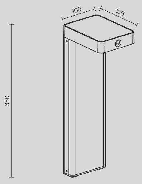 MAYTONI Solární sloupkové svítidlo Nordis 3000K 2W IP 65 O140FL-L2BK1