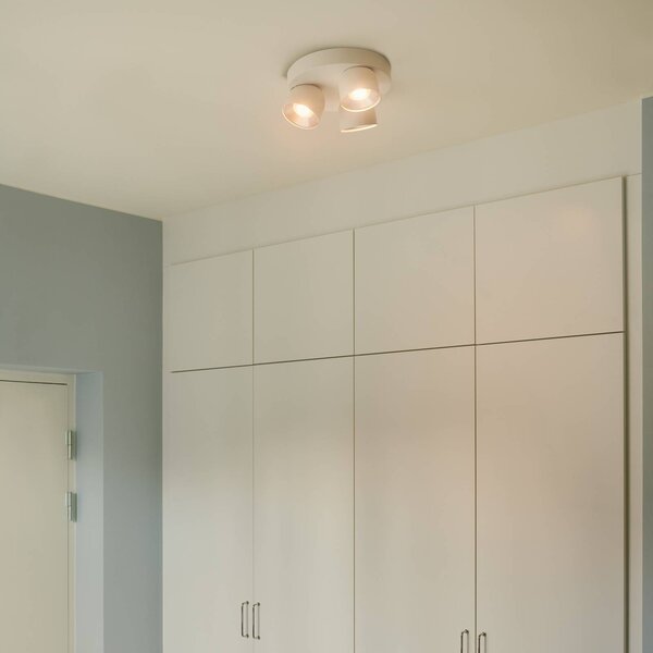 Nordlux Downlight Pitcher, GU10, tříplamenový, kulatý, kovový, bílý, stmívatelný, Bílá / opál, Obývací pokoj / jídelna, kov, Moderní, Stropní svítidlo