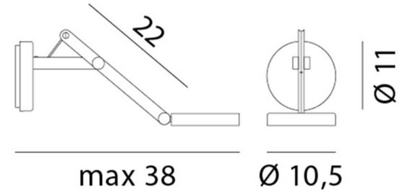 Nástěnná Svítidla Rotaliana, String W0 DTW, stmívatelné, Bílá, Obývací pokoj, Kov, Design