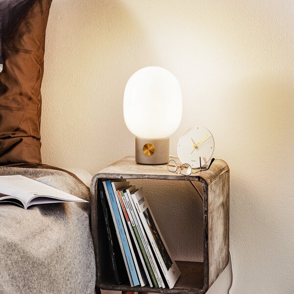Stolní lampa Audo Copenhagen, JWDA, stmívatelné, Šedá, Obývací pokoj, Beton, Design
