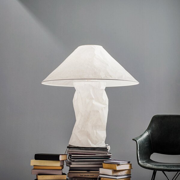 Stolní lampa Ingo Maurer, Lampampe, Bílá, Obývací pokoj, Papír / Karton, Design