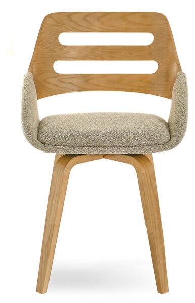 Židle Theo K (béžová + dub). Akce -20%
